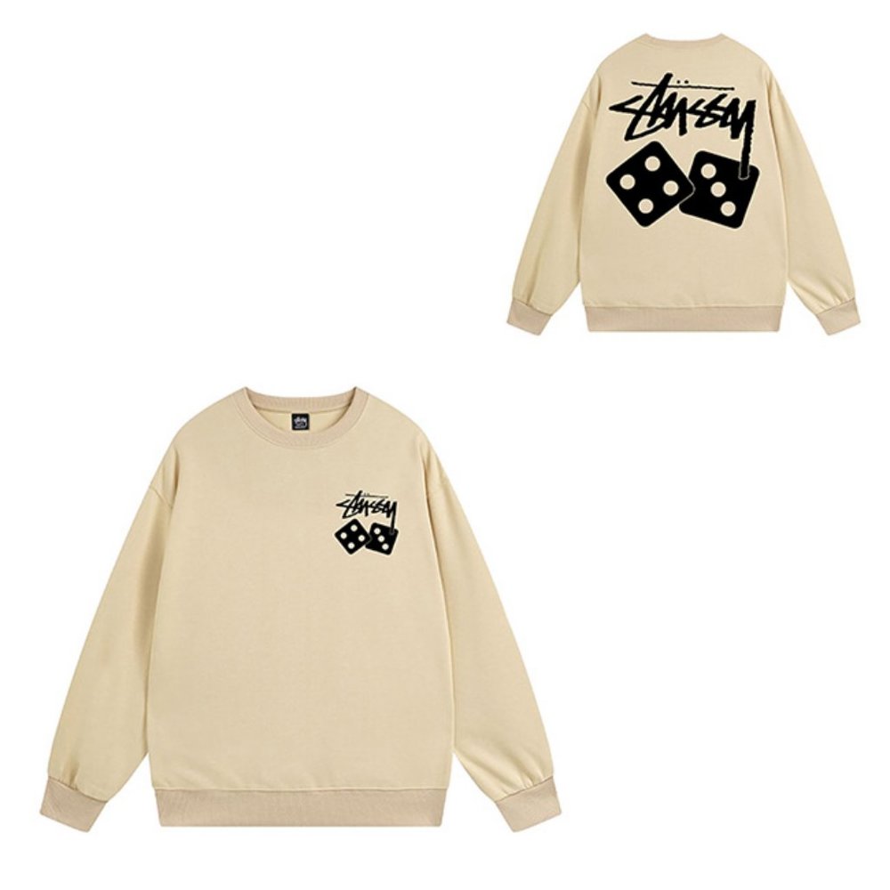 Stussy Dice Logo Sweatshirt Crew Sweat Apricot